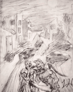 weird-drawing-of-superhero-fight