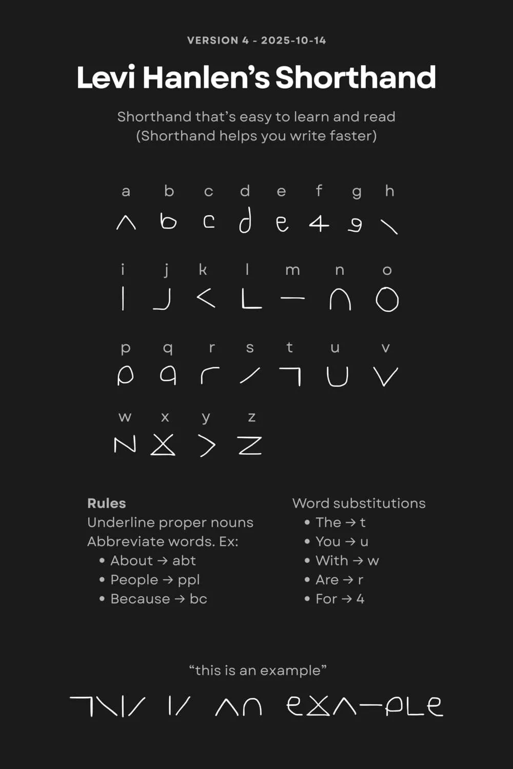 my shorthand